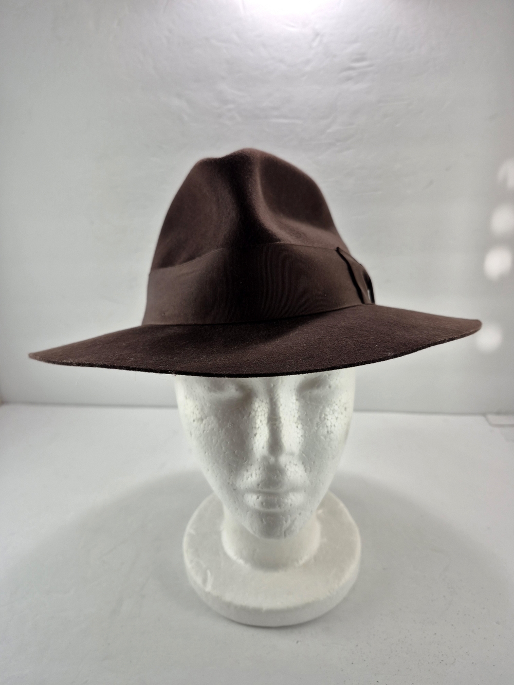 Country Gentleman USA Brown Wool Felt Fedora Wide Brim Hat Vintage Indy Style